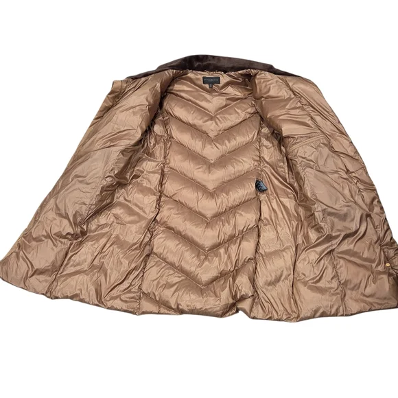 Chevron Down Puffer Coat Antique Gold - Picture 9 of 11